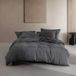 Calvin Klein Kingsize dekbedovertrekset, luxueus zachte woondecoratie, modern katoen-melange jersey beddengoed (Gunmetal Grey Heather, King)