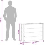 vidaXL Verhoogde plantenbak, bruin, 100 x 30 x 72 cm, WPC en Aluminium