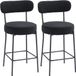 HOMCOM Tabouret de bar - Set de 2 - Noir - Tissu