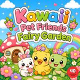Kawaii Pet Friends Fairy Garden Coloring Book