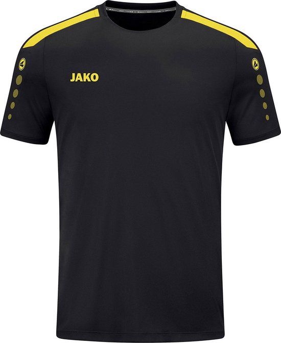 Jako Power KM Shirt Junior - Zwart/Geel - Maat 128