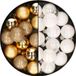Kaemingk B.V. 28x stuks petites boules de Noël en plastique or et blanc nacré 3 cm - Décoration de Noël