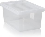 Set de 2 grandes boîtes de rangement avec couvercle, empilable et transparent