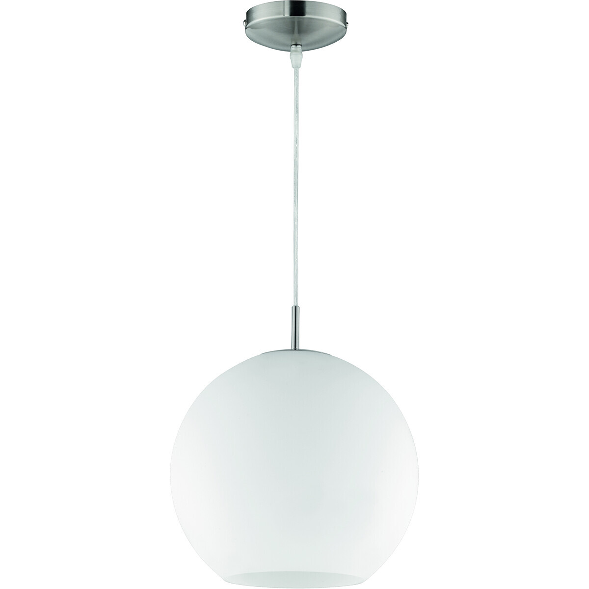 BES LED LED Hanglamp - Hangverlichting - Trion Mono XL - E27 Fitting - Rond - Mat Nikkel - Aluminium