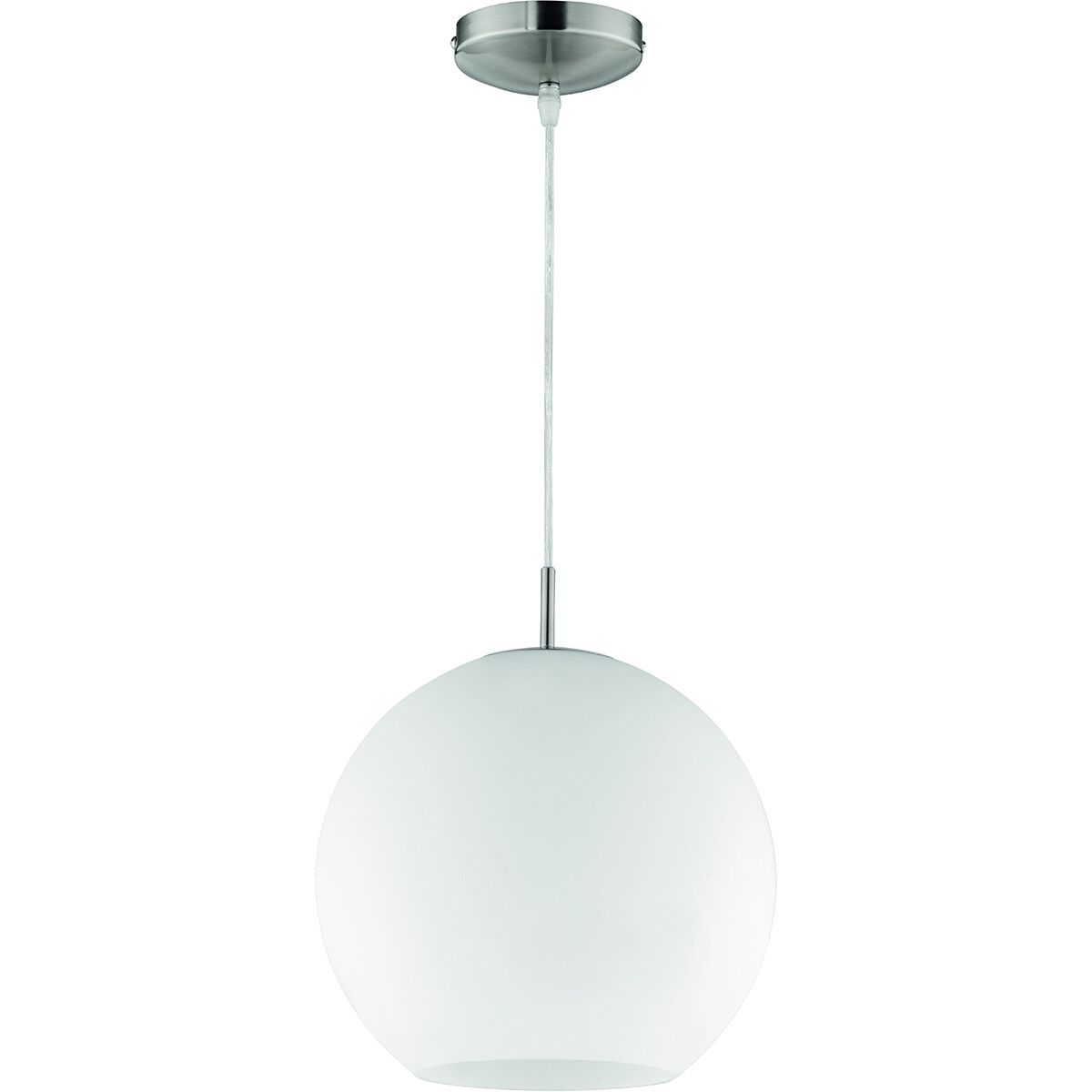 BES LED LED Hanglamp - Hangverlichting - Trion Mono XL - E27 Fitting - Rond - Mat Nikkel - Aluminium