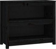 vidaXL Boekenkast 80x35x68 cm massief grenenhout zwart