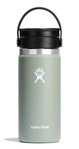 Hydro Flask - Reiskoffiefles 473 ml (16 oz) - Vacuüm geïsoleerde roestvrijstalen reismok met lekvrij Flex Sip deksel - BPA-vrij - Wide Mouth - Agave