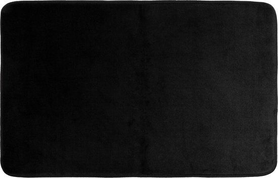 QUVIO Badmat - 50x80cm - Zwart - Microvezel - Antislip