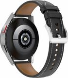 By Qubix - Luxe leren bandje - Zwart - Smartwatch bandje 20mm