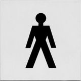 Intersteel Pictogram herentoilet zelfklevend vierkant rvs geborsteld