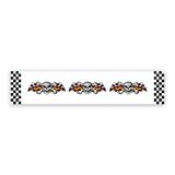 4R Quattroerre.it 6103 Zelfklevende sierstrips voor auto's, schedel vlammen, 3 x 33 cm