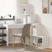 Maison Exclusive - Bureau d'angle avec étagère, blanc, 101,5 x 149,5 x 149,5 cm