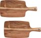 Zeller 2x Rechthoekige acacia houten snijplanken met handvat 42 cm