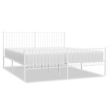 vidaXL Bedframe metaal wit 183x213 cm