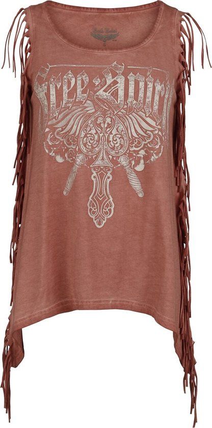 Rock Rebel by EMP Rood mouwloos topje met ronde hals - Dames - XXL