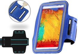 iCall Blauw Universele Spatwaterdichte Sportarmband voor Samsung Galaxy S5 Neo S6 Edge S7 Edge A3 A5 A7 2017 J3 J5 J7 2016 - Hardloop 5.5 inch Sport Armband Apple iPhone Huawei LG HTC Sony â€“ Waterproof / Waterdichte Case / Hoesje