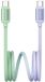 USAMS Bicolor Serie - Oplaadkabel - USB-C naar USB-C - 60W - 1.2m - Groen;Violet