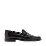 Mango donkerbruine leren loafers