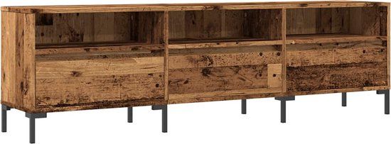 vidaXL Tv-meubel 150x30x44,5 cm bewerkt hout oud houtkleurig
