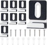 Merkloos Mirror clips 8pcs - roestvrij staal - met rubberen pads - voor zware spiegels