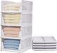 Sans marque Organiseur de garde-robe - Boîtes de rangement - Rangement de vêtements - Conception empilable - 4 pièces - Blanc