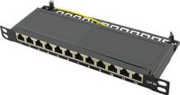 Merkloos LogiLink CAT6a patch panel 12-poorts STP 0.5U zwart