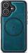 Casemania Hoesje Geschikt voor Apple iPhone 16 - Emerald Green - Magnetische Telefoonhoesje Compatibel met MagSafe - Kunstleer Back Cover met Anti-Slip Grip Randen