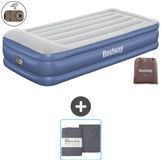 Bestway Luchtbed - 1-Persoons - 97 x 191 x 46 cm - Grijs/Blauw - Inclusief Pomp en Hoeslaken