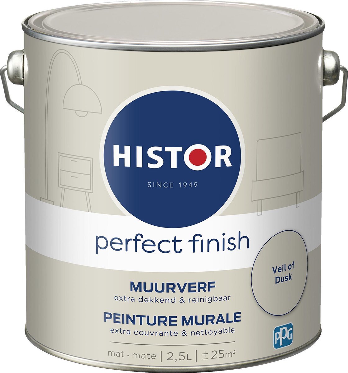Histor Perfect Finish Muurverf Mat - Veil of Dusk - 2,5 liter