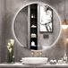 SensaHome - Miroir de salle de bain rond sans cadre avec éclairage LED - Dimmable - Anti-buée - 70CM