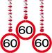 Folat 60 jaar verjaardag versiering - 9x stuks - rotorspiralen - verkeersbord thema