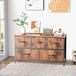 NEWBULIG Opslag Organizer Eenheden Houten plaat voor Kleding Kast Woonkamer Hal, Engineered Wood, Bruin, 5 schuifladen