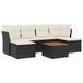 vidaXL 7-delige loungeset met kussens, polyrattan, zwart