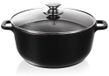 Casserole en Aluminium Coulé avec Couvercle en Verre Granité