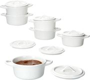 MamboCat 6-delige set CREME Mini-pot met deksel crèmewit van aardewerk