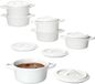 MamboCat 6-delige set CREME Mini-pot met deksel crèmewit van aardewerk