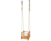 Merkloos Houten schommelstoel - evenwichtssysteem stimuleren - indoor outdoor - vanaf 18 maanden 1049