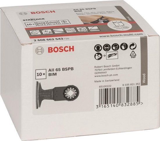 Bosch AII 65 BSPB BIM invalzaagblad - 40 x 65 mm - Hard Hout (10 st)