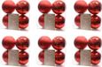 Decoris Kerstballen - 24 stuks - Rood - 10 cm - Kunststof