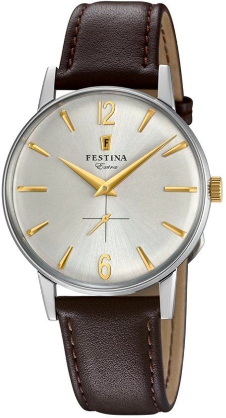 Festina F20248/2 horloge heren - bruin - edelstaal