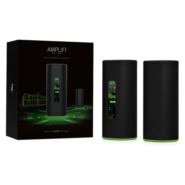 Ubiquiti AmpliFi Alien WiFi Kit - Wi-Fi 6 Router - Dual-band - Gigabit Ethernet - Black/Green