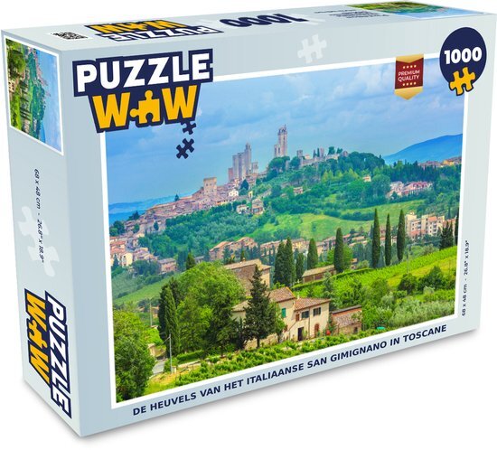 MuchoWow Puzzel De heuvels van het Italiaanse San Gimignano in Toscane - Legpuzzel - Puzzel 1000 stukjes volwassenen