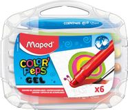 Maped Aquarelbare gelpotloden - 6 zachte kleurkrijtjes - Kunststof koffer