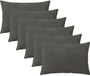 vidaXL - Kussensloop - 6 stuks - HEERLEN - Donkergrijs - 30 x 50 cm - Fluweel