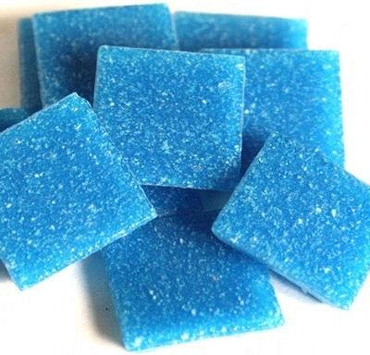 Cristallo Glas mozaïek steentjes 20 x 20 mm kleur Blauw ± 350 gram