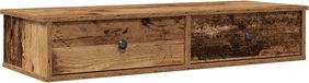 vidaXL Wandschap met lades - 100x37,5x19 cm - Bewerkt hout - Oud houtkleurig