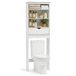 HOKEEPER Meuble de salle de bain, armoire de toilette, armoire haute, meuble haut autoportant avec tiroir et 3 étagères réglables – armoire de toilette, 54 x 23 x 168 cm