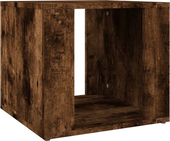 vidaXL Nachtkastje 41x40x36 cm bewerkt hout gerookt eikenkleurig
