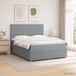 vidaXL LED Boxspringbed met Matras Lichtgrijs 140 x 190 cm Stof