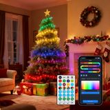 Aigostar 103U0 - Guirlande LED - 20M - 200LED RGB - Dimmable - Avec télécommande et application - Éclairage de Noël - Noir